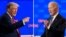 ARCHIVO - Esta combinación de fotografías muestra al entonces candidato presidencial republicano Donald Trump y al presidente Joe Biden durante un debate organizado por CNN, el 27 de junio de 2024 en Atlanta. 