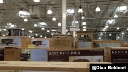 Large boxes of goods are seen at a warehouse in Fairfax, Virginia. (Photo: Diaa Bekheet)