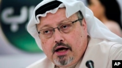 FILE - Saudi journalist Jamal Khashoggi speaks during a press conference in Manama, Bahrain, Feb. 1, 2015. A pro-government Turkish newspaper Wednesday published a gruesome recounting of the alleged slaying of Khashoggi at the Saudi Consulate in Istanbul.