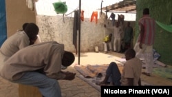 FILE - Ex-Boko Haram fighters in one of the buildings of the transitional camp in Diffa, Niger. Apr. 17 2017. (N. Pinault/VOA)