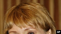 Alla Bout, wife of suspected Russian arms smuggler Viktor Bout, reacts during a press conference at Foreign Correspondents Club of Thailand in Bangkok, Thailand, 22 Nov. 2010