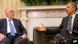 Гайдер аль-Абаді і Барак Обама у Білому домі (14 квітня 2015)