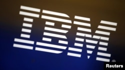 FILE - The logo of IBM is seen on a computer screen in Los Angeles, April 22, 2016. 