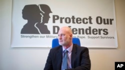 Retired Air Force Col. Don Christensen, president of Protect Our Defenders, a national organization dedicated to addressing the problem of sexual assault in the military, is pictured in his office in Washington, April 15, 2016. 