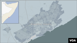 Map of Mogadishu, Somalia.