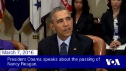 President Obama on Nancy Reagan's Passing