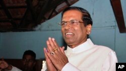FILE - Sri Lankan president Maithripala Sirisena.