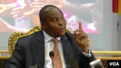 Le président Faustin Archange Touadera de la Centrafrique, à Bangui, 30 mars 2018. (VOA/Freeman Sipila)