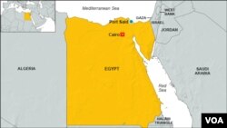 Peta kawasan Port Said, Mesir.