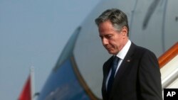 រូបឯកសារ៖ រដ្ឋមន្ត្រី​ការបរទេស​សហរដ្ឋ​អាមេរិក​លោក Antony Blinken ​បាន​មកដល់​ទីក្រុងប៉េកាំង​កាលពី​ថ្ងៃទី​១៨ ខែមិថុនា ឆ្នាំ២០២៣។