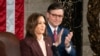 Speaker of the House Mike Johnson applauds as Vice President Kamala Harris presides over a joint session of Congress to certify the results of the 2024 Presidential election, at the US Capitol on Jan. 6, 2025. 