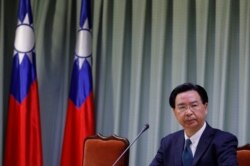 Taiwanese Foreign Minister Joseph Wu attends a news conference, following an agreement by China and the Dominican Republic to establish diplomatic ties, in Taipei, Taiwan, May 1, 2018.