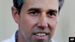 Former Texas congressman Beto O'Rourke listens to a question during a campaign stop at a brewery in Conway, N.H., March 20, 2019. 