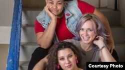 The hosts of TAGG Nation Podcast: Chelsea Shorte, Ashley Lindley, and Jade Salazar. TAGG Magazine sponsored the Women in Comedy event in Alexandria, Virginia, where Shorte and Lindley spoke to aspiring female comics about developing their careers. 