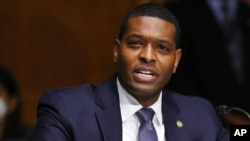 FILE - Environmental Protection Agency Administrator Michael Regan testifies before a Senate Appropriations Committee hearing on Capitol Hill, April 20, 2021.