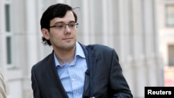 Martin Shkreli, former chief executive officer of Turing Pharmaceuticals and KaloBios Pharmaceuticals Inc, arrives for his trial at U.S. Federal Court in Brooklyn, New York, July 21, 2017.