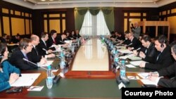 Trees destroyed by Typhoon Haiyan are seen from a military helicopter delivering aid to isolated villages north of Tacloban, Philippines.