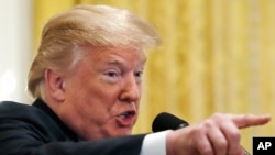 President Donald Trump speaks about taxes, June 29, 2018, during an event in the East Room of the White House in Washington. 
