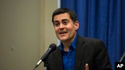 FILE - Russell Moore, president of the Ethics & Religious Liberty Commission of the Southern Baptist Convention, speaks at a news conference in Phoenix.