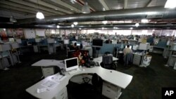 Una vista de la sala de redacción de El Nacional en Caracas, el 13 de diciembre de 2018. 