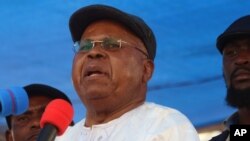 FILE - Congo opposition leader Etienne Tshisekedi speaks during a political rally in Kinshasa, Congo, July 31, 2016.