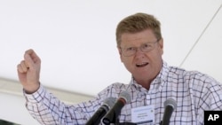 FILE - Nevada Republican Rep. Mark Amodei speaks at the 19th Annual Lake Tahoe Summit at Zephyr Cove in South Lake Tahoe, Aug. 24, 2015