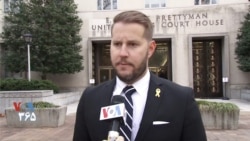Dan Levinson, the eldest son of retired FBI agent Robert Levinson, who went missing in Iran in 2007, speaks to VOA Persian outside the U.S. District Court in Washington, Dec. 4, 2019.