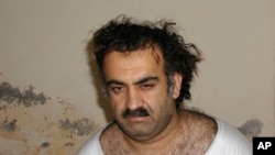 FILE - Khalid Sheikh Mohammed, the alleged Sept. 11 mastermind, is seen shortly after his capture on March 1, 2003. The U.S. Defense Department will appeal a ruling that would allow Mohammed and other defendants to avoid the death penalty, it announced on Nov. 9, 2024.