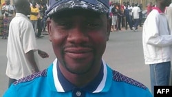 FILE - This handout picture provided by Radio France International shows reporter Ahmed Abba in Maroua, Cameroon. 