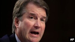 FILE - Supreme Court nominee Brett Kavanaugh testifies before the Senate Judiciary Committee on Capitol Hill in Washington, Sept. 5, 2018, for the second day of his confirmation hearing to replace retired Justice Anthony Kennedy. 