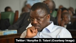 Le général Norbert Dabira lors de son procès pour atteinte à la sécurité intérieure de l'État à Brazzaville, Congo, 19 mai 2018. (Twitter/Nanythe D. Talani)