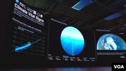 ส่วนหนึ่งของการจัดแสดงที่นิทรรศการ "NASA’s Earth Information Center"