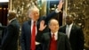U.S. President-elect Donald Trump and Softbank CEO Masayoshi Son acknowledge guests after meeting at Trump Tower in Manhattan, New York, Dec. 6, 2016.