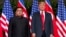 FILE - U.S. President Donald Trump, right, meets with North Korean leader Kim Jong Un on Sentosa Island, in Singapore, June. 12, 2018. 