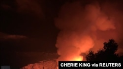 Kilauea volcano erupts in Hawaii, Dec. 20, 2020 in this picture obtained from social media. (Cherie King/via Reuters) 