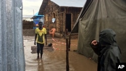 FILE - Flooding is seen after heavy rains at the Lietchuor refugee camp in the Gambella region of Ethiopia.