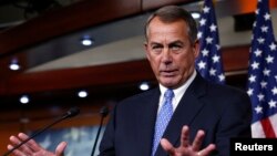 U.S. House Speaker John Boehner (R-OH) speaks at a news conference on Capitol Hill in Washington, D.C., Jan. 16, 2014.