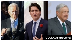 Joe Biden, Justin Trudeau dan Manuel Lopez Obrador akan melakukan KTT tiga negara di Washington DC (foto: dok). 