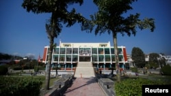 City hall venue for the 18th South Asian Association for Regional Cooperation (SAARC) summit, Kathmandu, Nov. 10, 2014.
