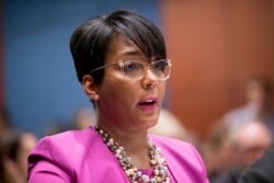 FILE - In this July 17, 2019, file photo, Atlanta Mayor Keisha Lance Bottoms speaks during a Senate Democrats' Special Committee on the Climate Crisis on Capitol Hill in Washington.