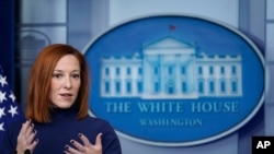 White House press secretary Jen Psaki speaks during a press briefing at the White House, Feb. 8, 2021, in Washington.