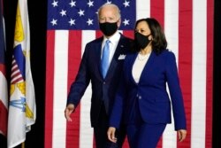 Democratic presidential candidate former Vice President Joe Biden and his running mate Sen. Kamala Harris, D-Calif.