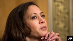 FILE - Then-Sen. Kamala Harris is seen on Jan. 10, 2017, in Washington. She's already broken barriers, and now Vice President Harris could soon become the first Black woman to head a major party's presidential ticket after President Joe Biden's ended his reelection bid.