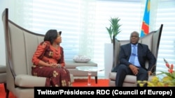 Le président Félix Tshsiekedi et son épouse à Windhoek, Namibie, le 26 février 2019. (Twitter/Présidence RDC)