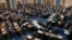 In this image from video, senators vote on the first article of impeachment during the impeachment trial of President Donald Trump, in the Senate at the U.S. Capitol in Washington, Feb. 5, 2020. 
