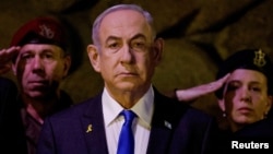 Израелскиот премиер Бенјамин Нетанјаху присуствуваше на церемонијата на положување венци по повод Денот на сеќавањето на Холокаустот во Ерусалим