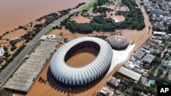 Beira Rio stadium is flooded after heavy rain in Porto Alegre, Rio Grande do Sul state, Brazil, May 7, 2024.