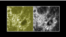 These two images show a section of the sun as seen by NASA's Interface Region Imaging Spectrograph, or IRIS, on the right and NASA's SDO on the left.