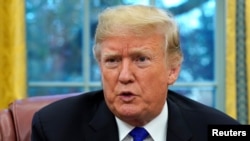 Presiden AS Donald Trump di Gedung Putih, Washington, D.C., 11 Desember 2018. 