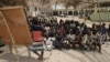 Children gather at a makeshift school at the IDPs Abagena camp in Benue, Nigeria, April 11, 2018.